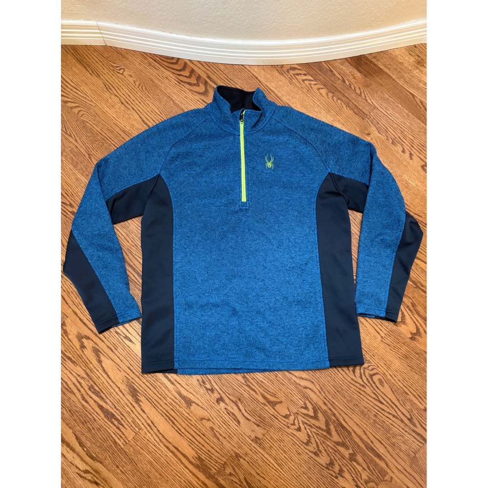 Spyder Outbound Pullover Mens XL Blue 1/4 Zip Fleece Knit Sweater Jacket
Ski